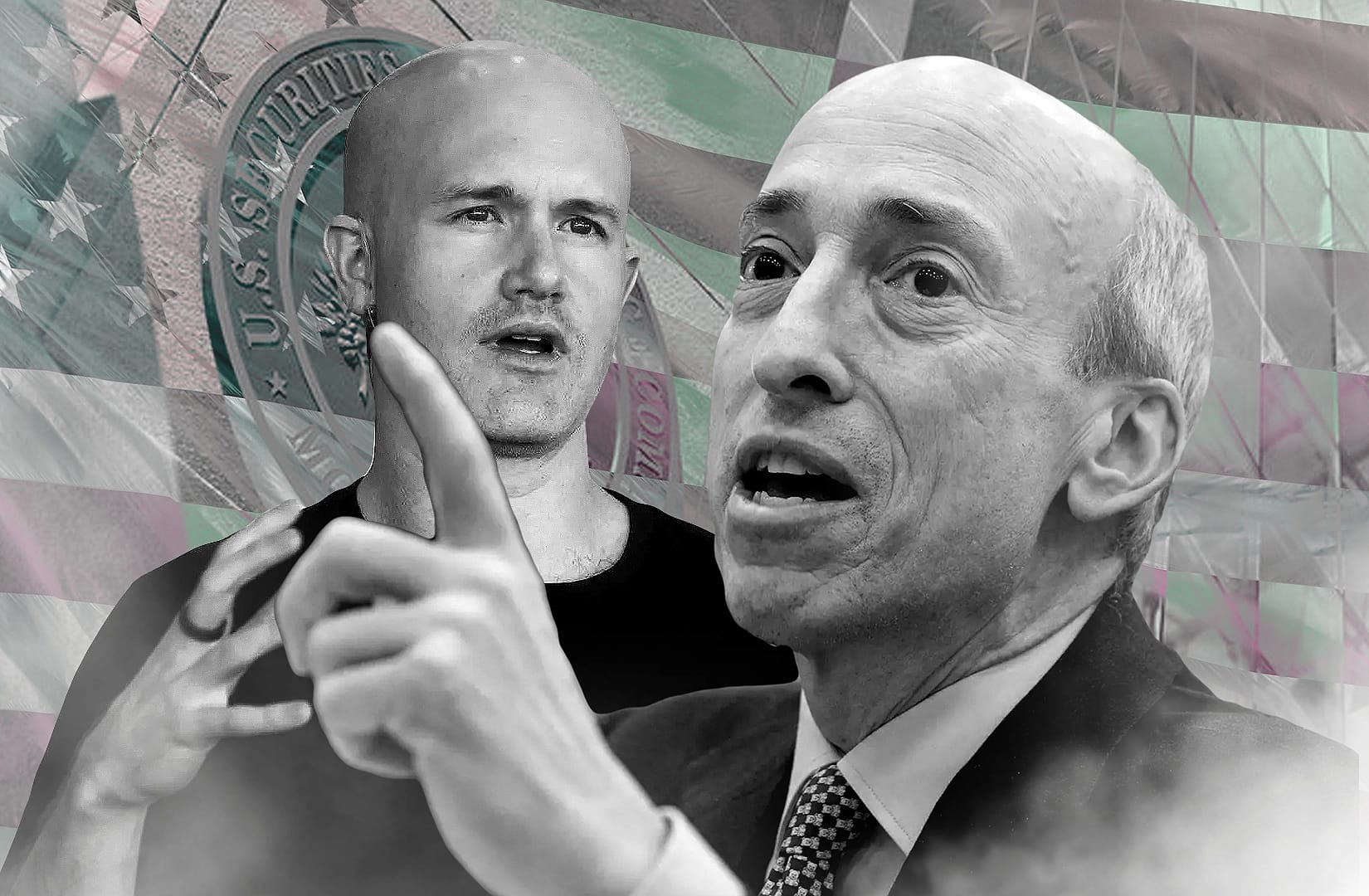 Gary Gensler and Brian Armstrong face to face.