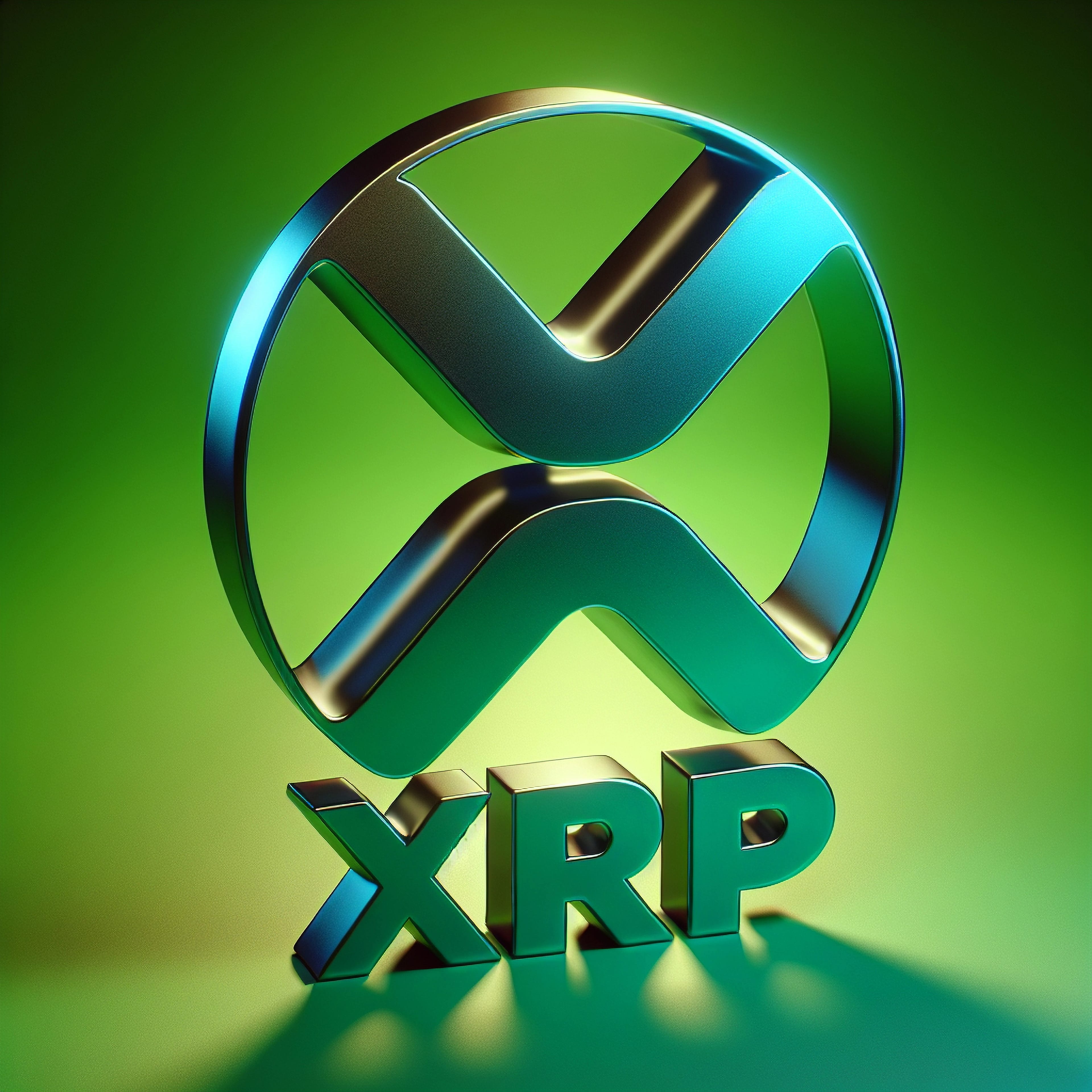Xrp,Logo,On,Green,Background.,3d,Render