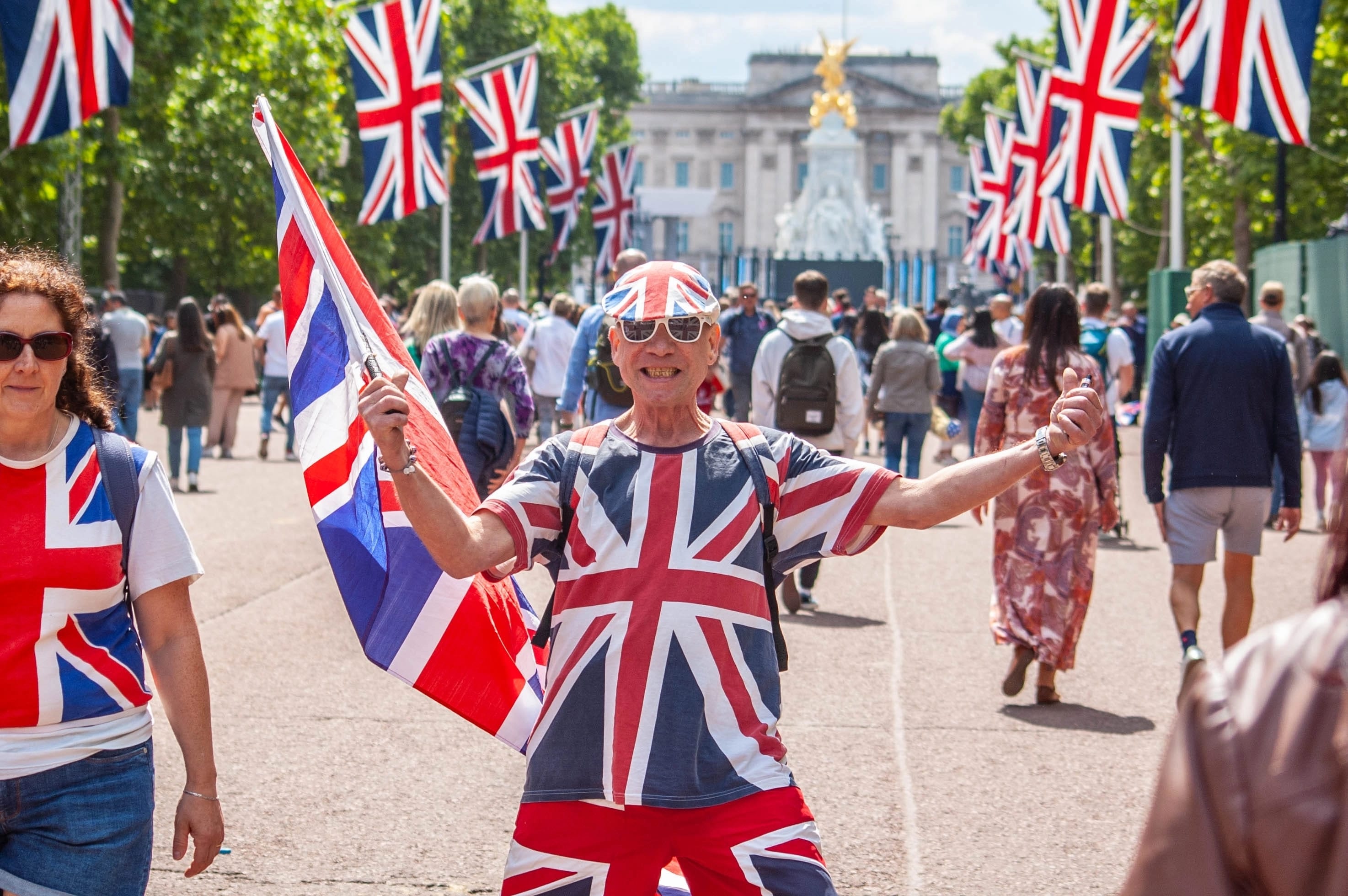 London,,England-,2,June,2022:,Man,Wearing,A,Union,Jack
