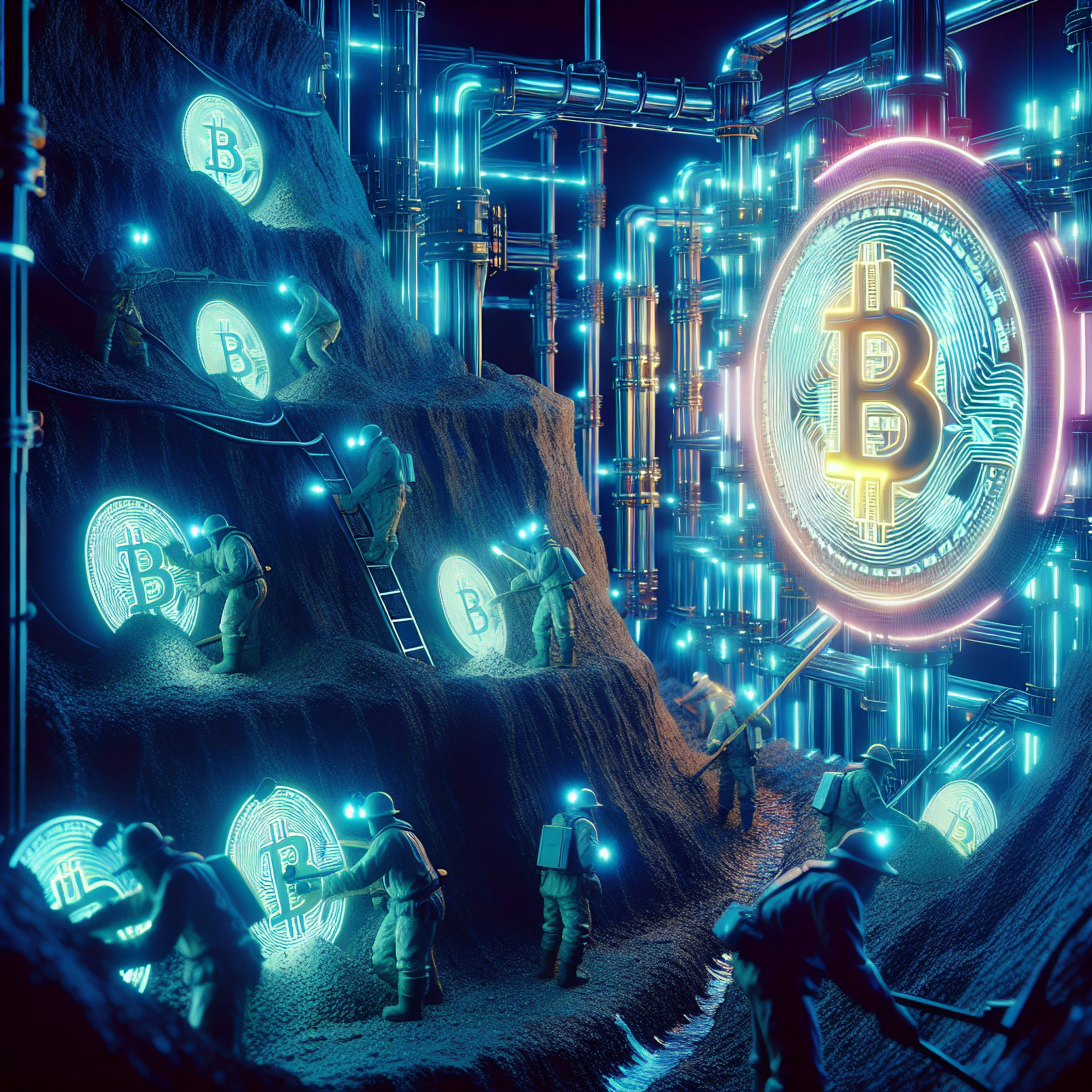 Cyberpunk,Photo,Of,Miners,In,Trenches,Mining,Bitcoin