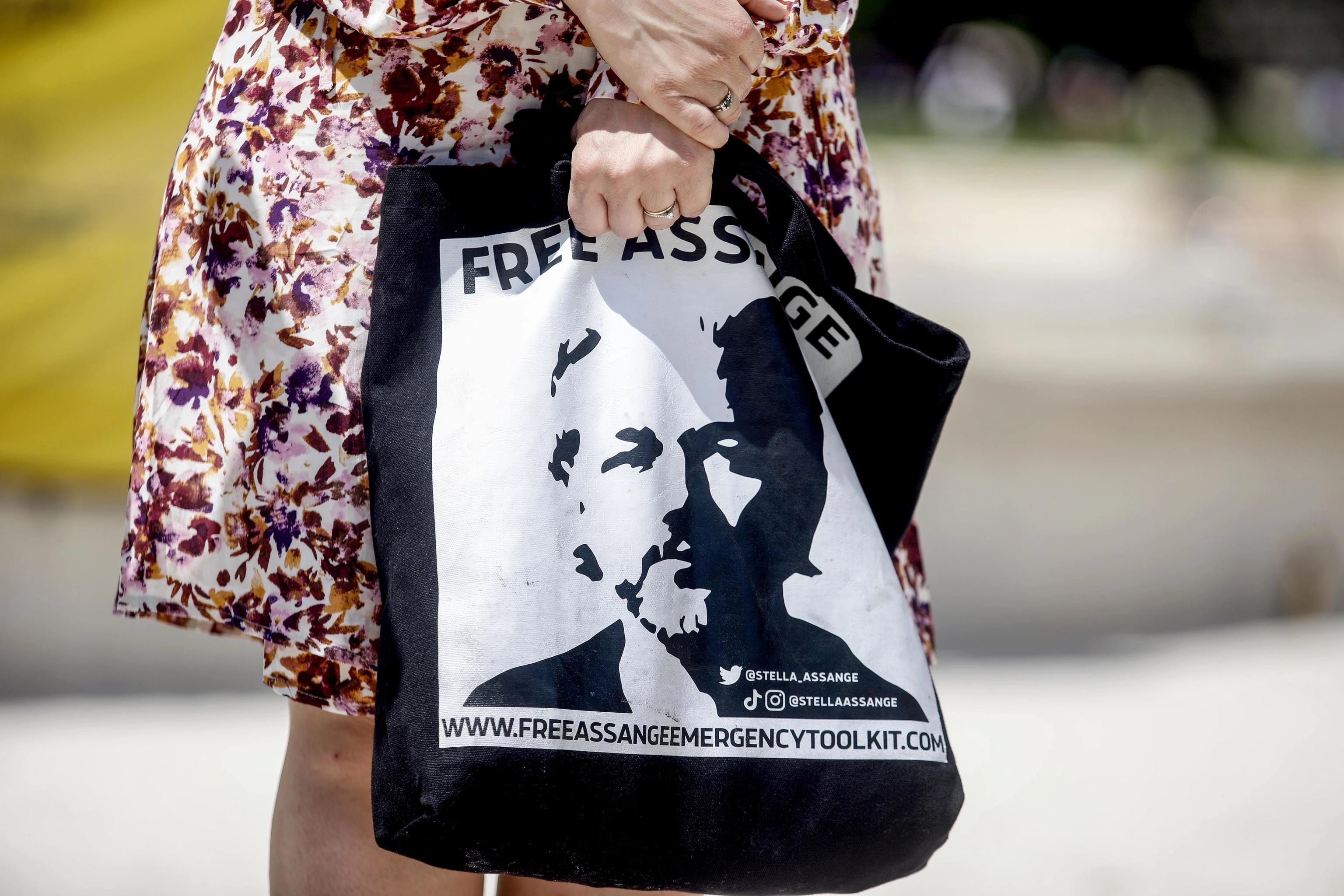 Protest in solidarity with Julian Assange, in Milan, Italy - 16 Jun 2024