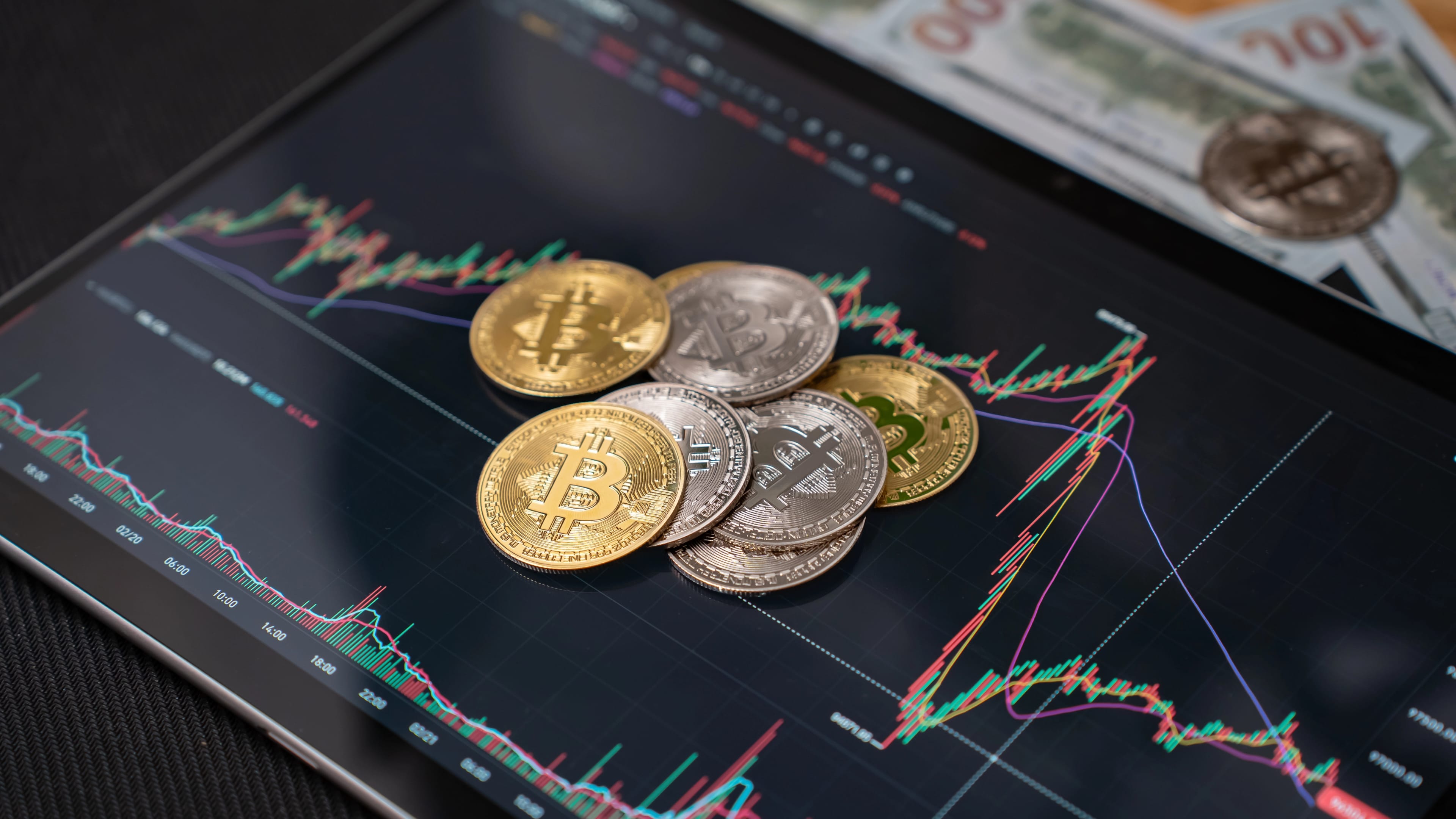 Bitcoin,On,The,Background,Of,Charts,,Green,Screen.bitcoin,Under,Government